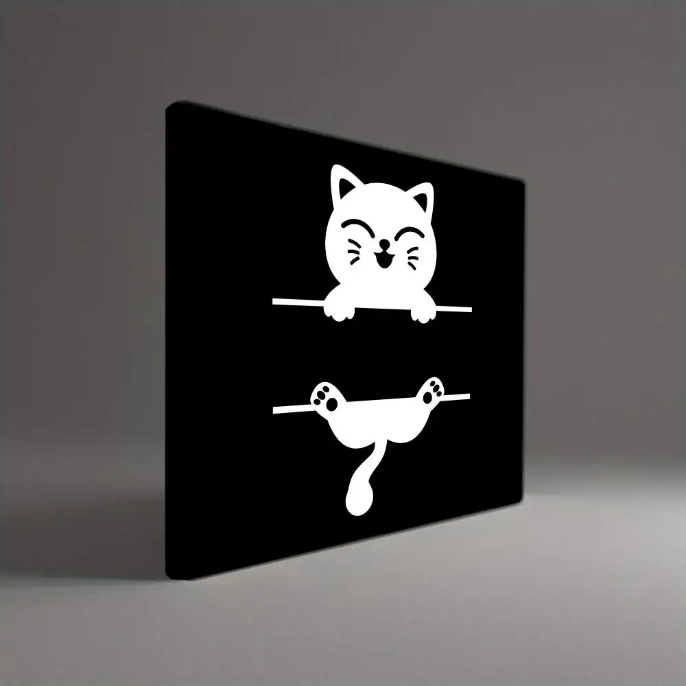 Cute Black and white Cat Mouse Pad Small Square Gaming MousePad Portable Non-Slip Smooth Comfortable for Deskmat