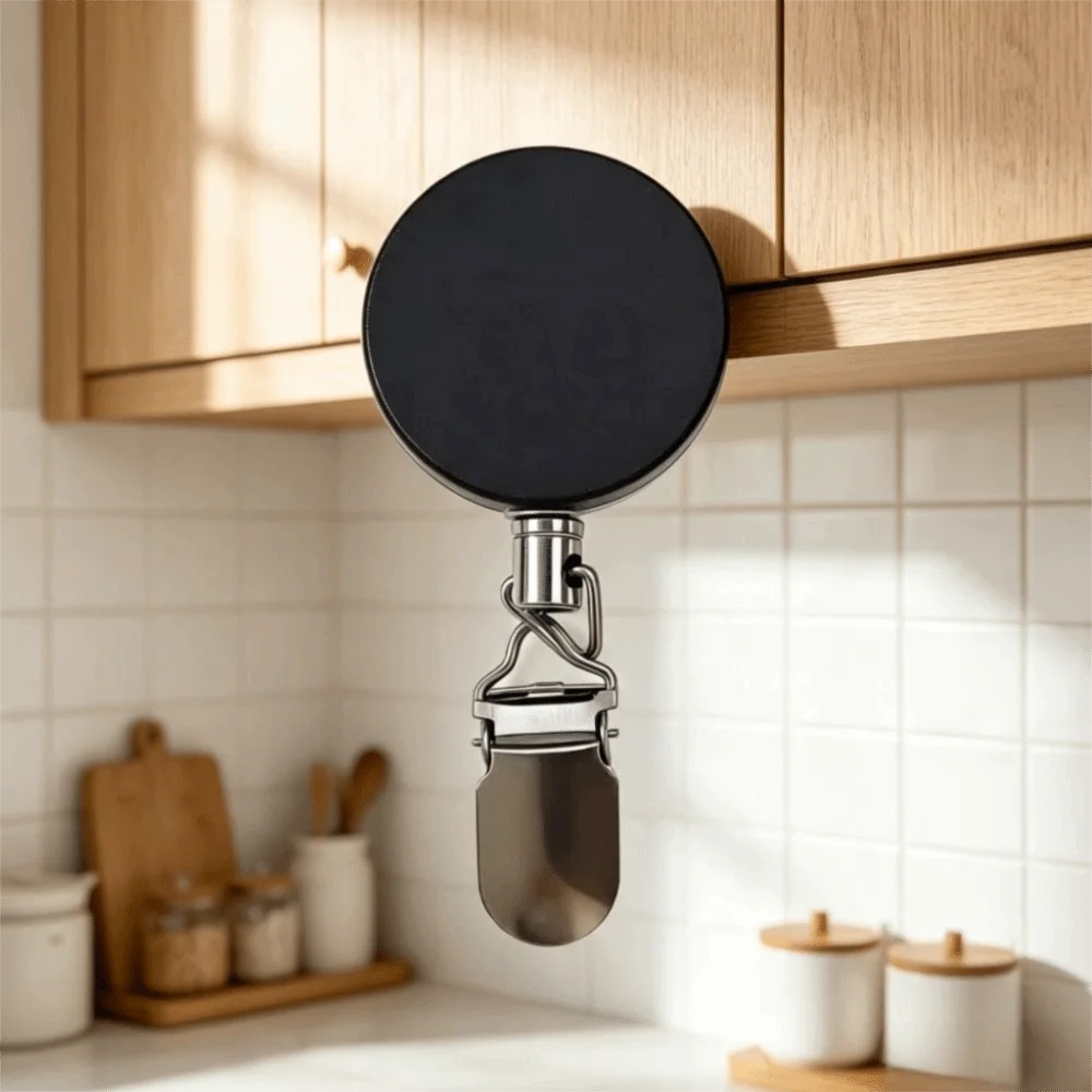 Retractable Buckle Retractable Towel Rack Automatic Retractable No Punching Wall Mount Towel Holder Strong Clip