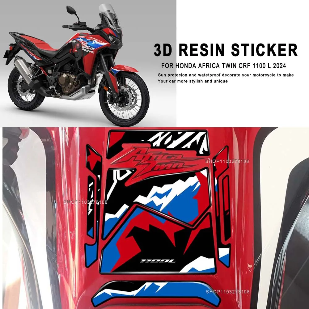 

New Decorative Decal For Honda Africa Twin CRF 1100 L 2024 Limited Edition 3D Resin Motorcycle Tank Pad Protection Sticker