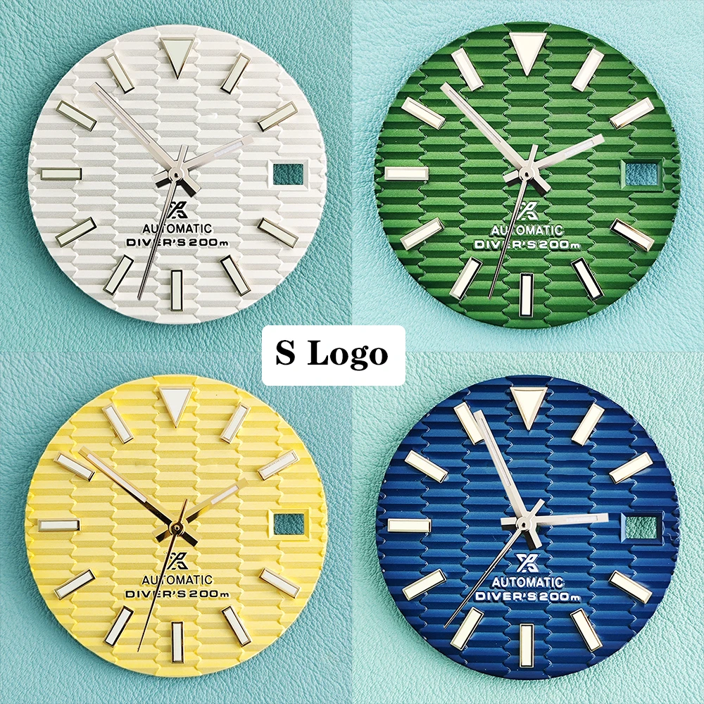 

NH35 Dial movement 28.5mm date display S logo dial green night light high-quality watch accessories customized couple watch