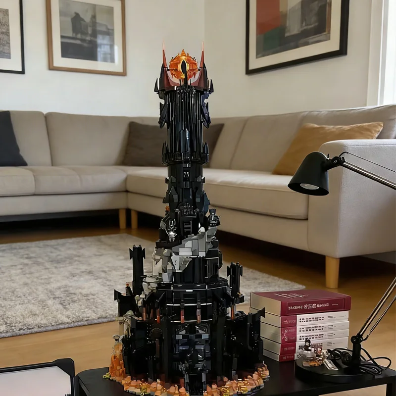 

5471 шт. новых украшений для дома, черная башня, темный набор моделей, украшение для мальчика, подарок на день рождения для взрослых, 10333, строительные блоки