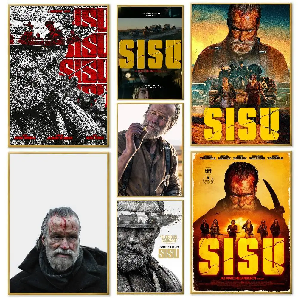 S-Sisu Popular Action Movies Poster Art Sticky Wall Waterproof Home Living Room Bedroom Bar Aesthetic Decoration