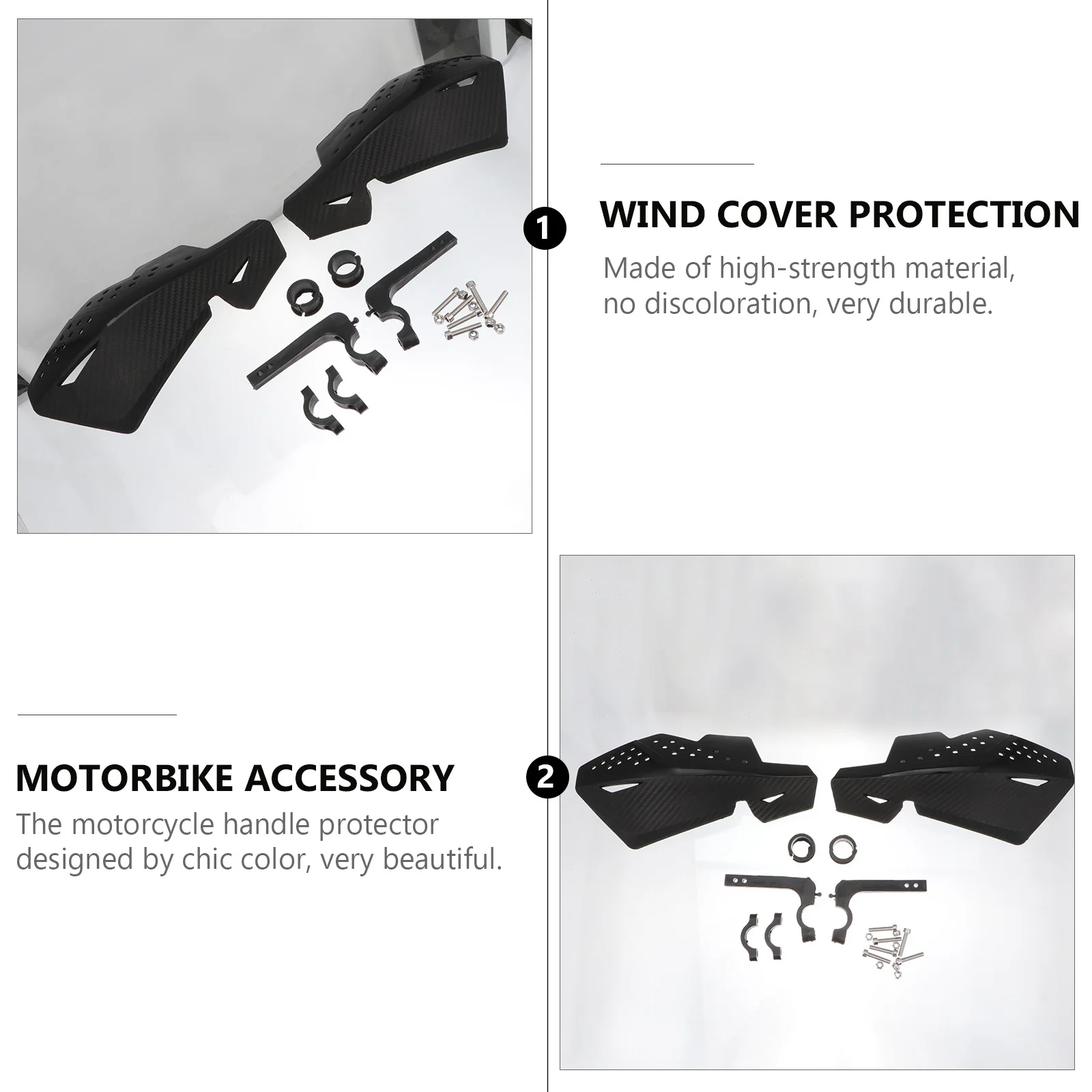 

2 шт., защита для руля из углеродного волокна, ветрозащитная защита для мотоцикла, балансировочный вес, редуктор вибрации, аксессуар для мотоцикла