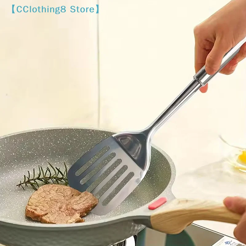 Stainless Steel Slotted Turner Kitchen Cooking Spatula Saute Steak Burger Butter Tool Kitchen Utensils Cookware【AliS8】