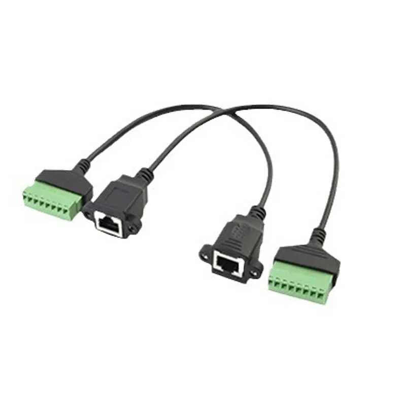 RJ45 Ethernet Convert Cable Female Seat Plug to No Soldering Terminal Broadband Pure Copper Computer LAN Network Extend Wire