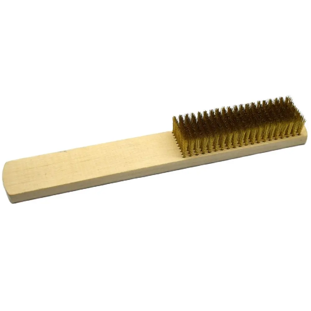10 Row Brass Wire Brush With Wood Handle Jewelry Polishing Grinding Cleaning Tool