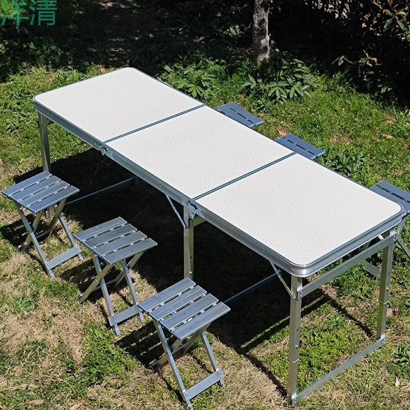 Outdoor Folding Tables and Chairs Portable Night Market Push Stall Table Simple Camping Picnic