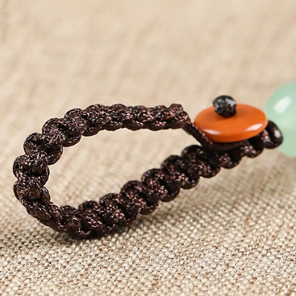 قلادة منسوجة يدويًا من خشب الصندل لمفتاح السيارة ، ديكور جذاب للهاتف ، حزام سلسلة ، قلادة قطة محظوظة ، حلقة متنقلة