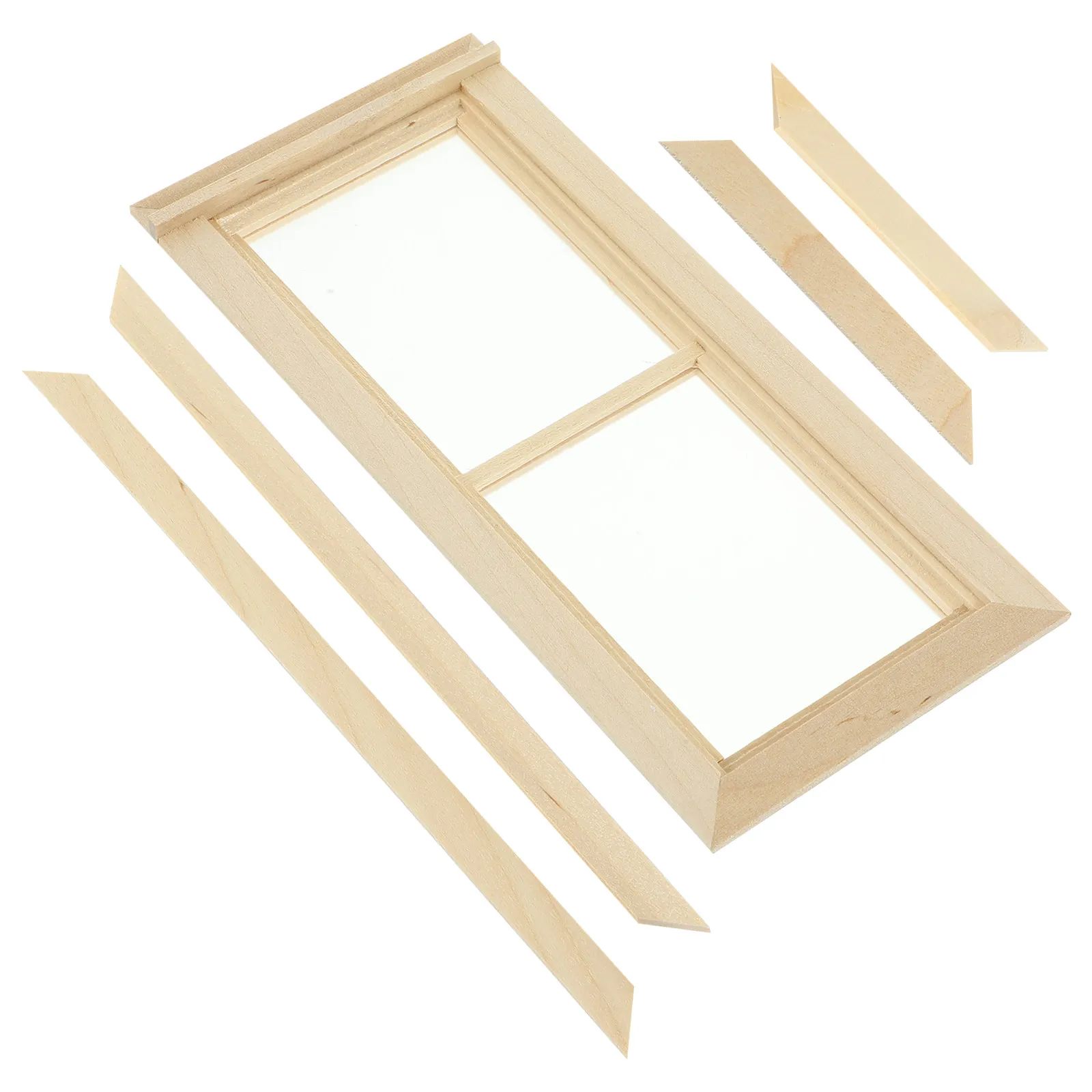 

Wooden Window Miniature House Adornment DIY Small House Accessory Rustic Window Ornament Decoration Mini Decoration