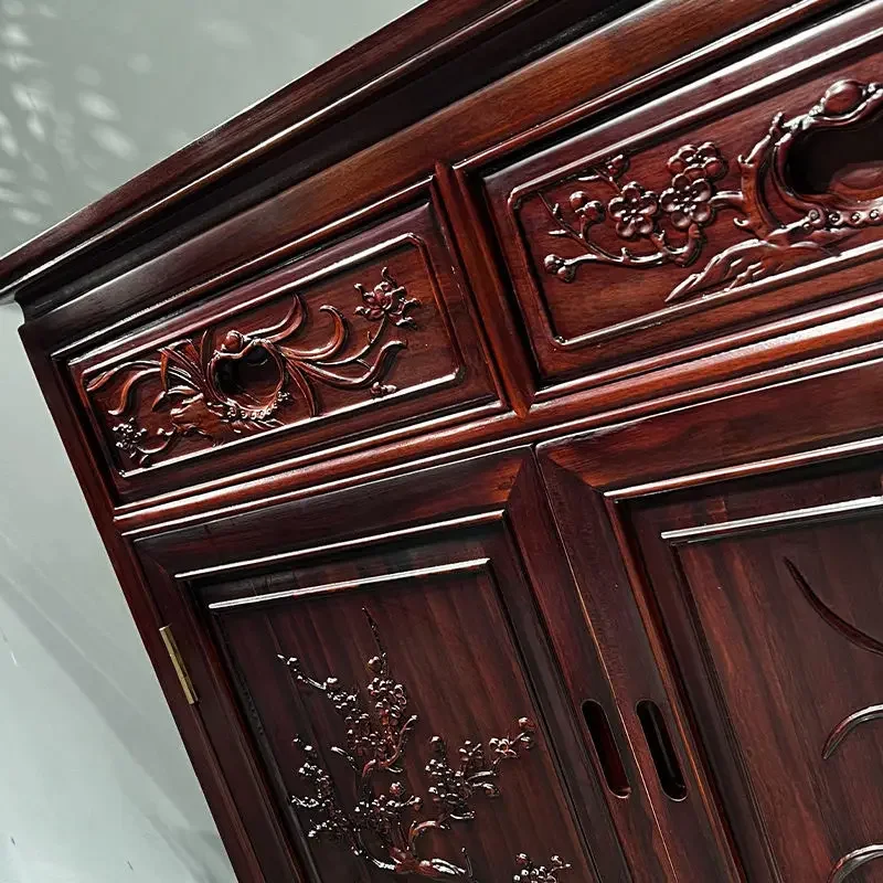 Side cabinet South American sour branch living room multi-functional integrated wall dining room carved locker Chinese solid 3