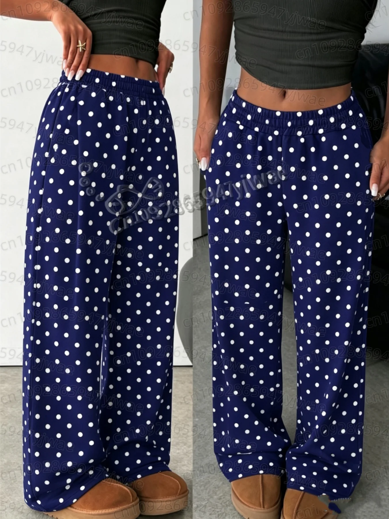 2026 Damen Herren Schwarze Polka-Dot-Pyjamahose Lange Hose Damen Pyjamahose Lässige Alltagshose Herren Damen Pyjamahose