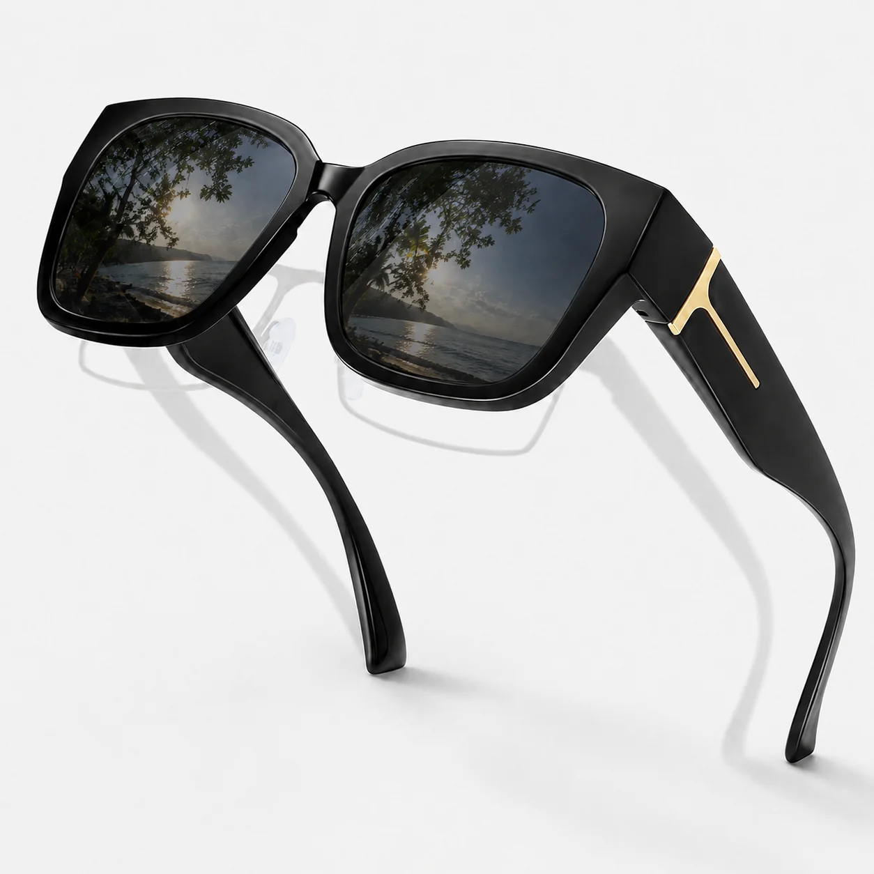 Lunettes de soleil polarisées UV400 Fashion Fit Over pour hommes et femmes, à porter par-dessus des lunettes de vue, pour la conduite et la pêche