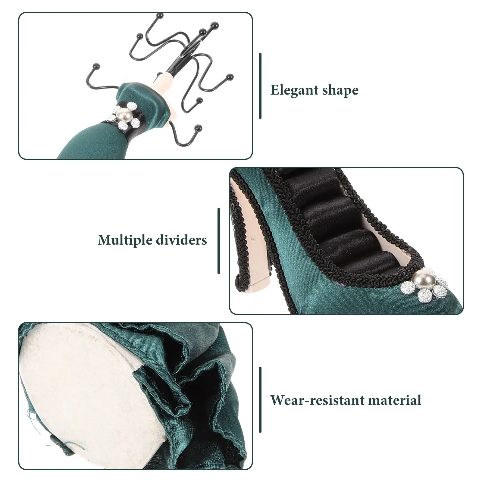 

2 шт., органайзер для ювелирных изделий, ожерелье, браслет, подставка для обуви на высоком каблуке, многофункциональный аккуратный доступный подарок для хранения