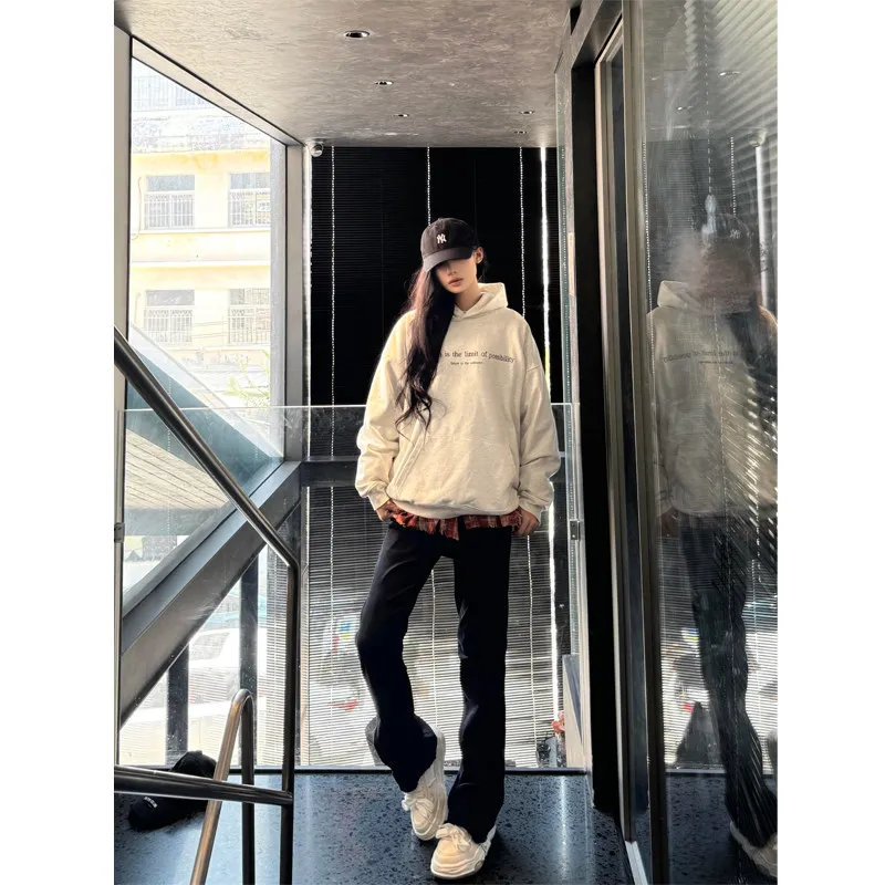 

Slim Fit Soft Denim Jeans Men's Spring Autumn American High Street Vibe Teenage Straight Leg Pants Wear Resistant Micro Flared