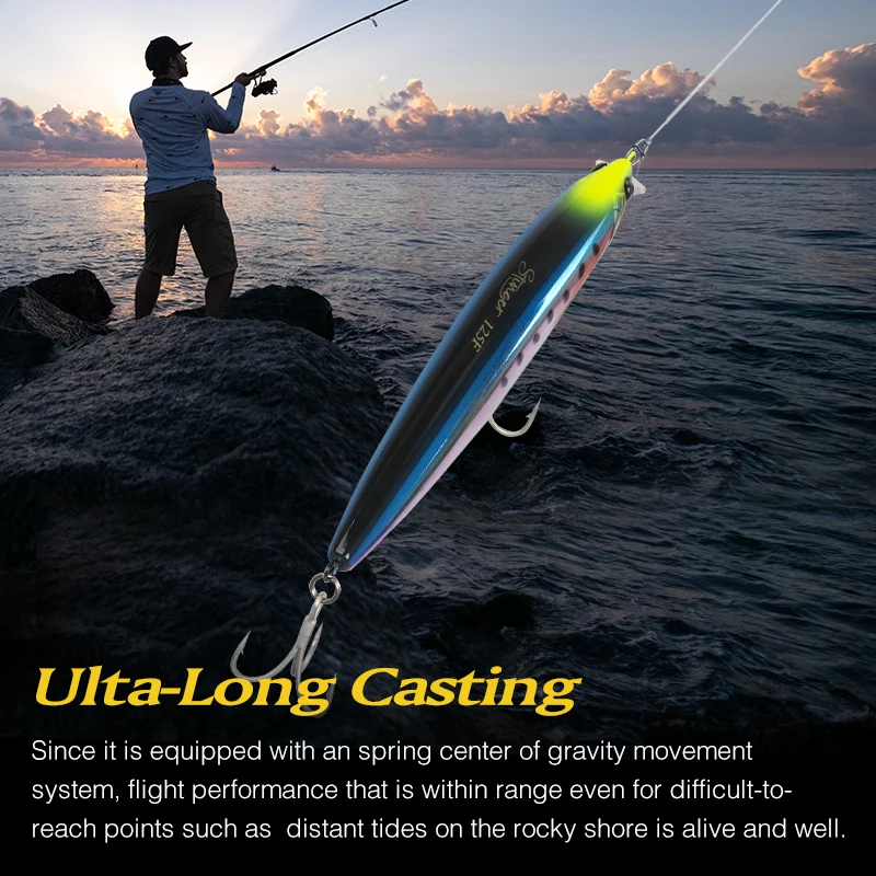 Señuelo flotante TSURINOYA Inshore Minnow STINGER 125F – Lance largo - imagen 5