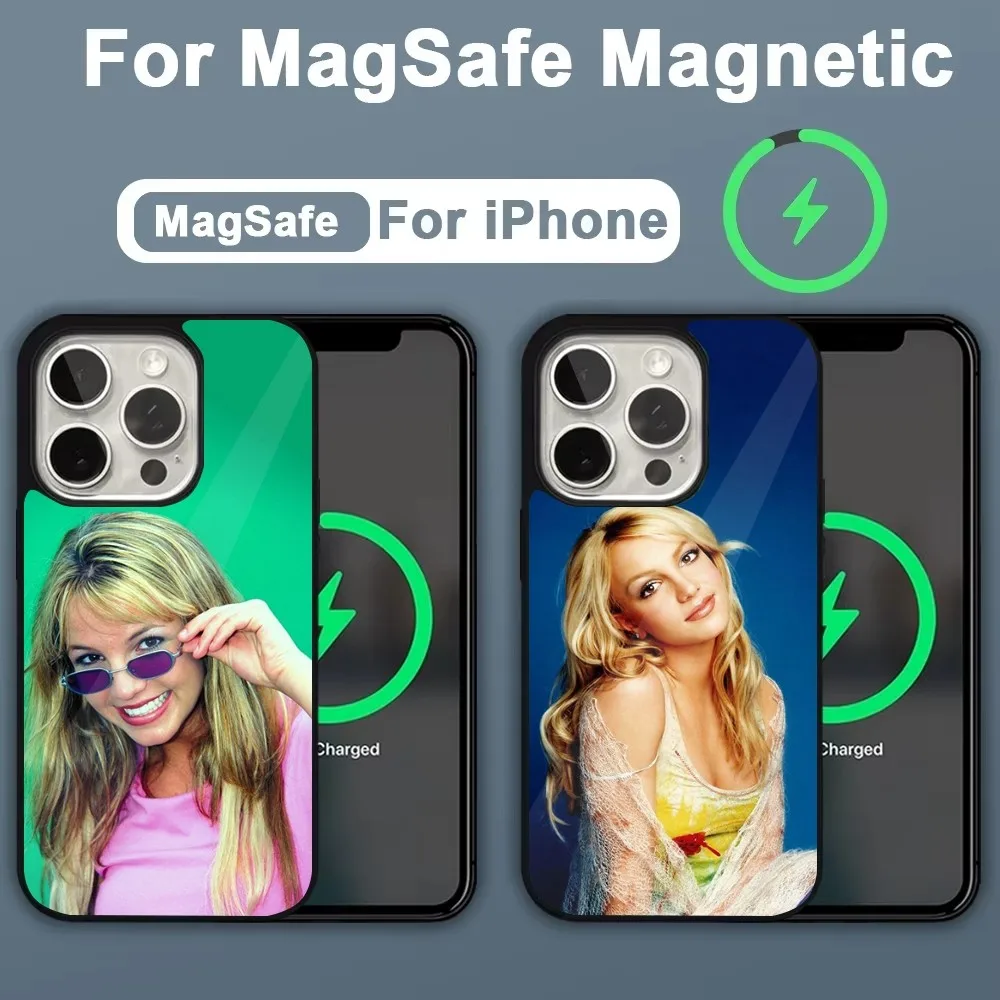 Singer B-Britney S-Spears Phone Case For iPhone 16,15,14,13,12,11,Plus,Pro,Max,Mini Magsafe Magnetic Wireless Charging