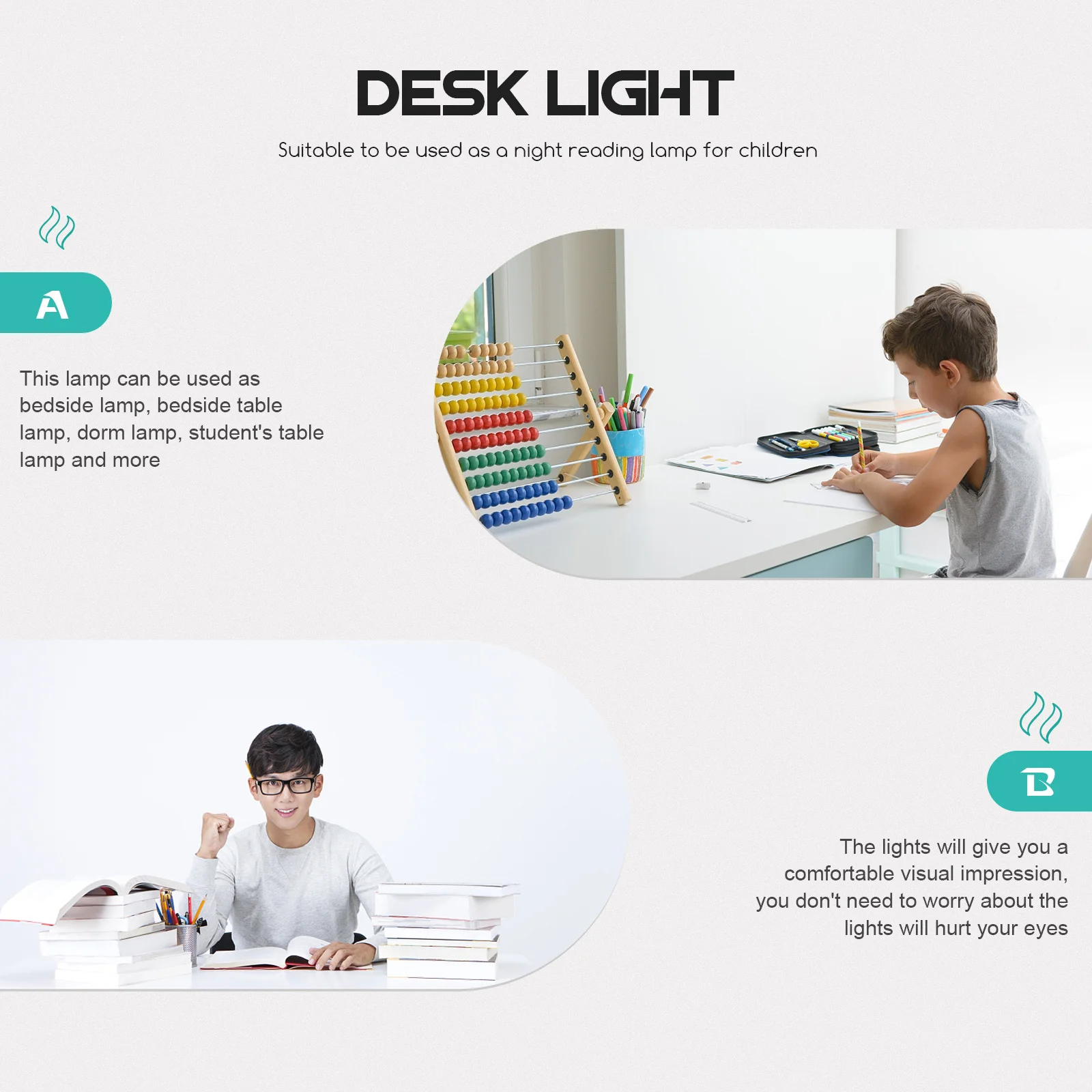1 مجموعة لمبة مكتب الكرتون سطح المكتب العناية بالعين مصباح المنزل عنبر السرير القراءة دراسة ضوء حامل هاتف دراسة الضوء