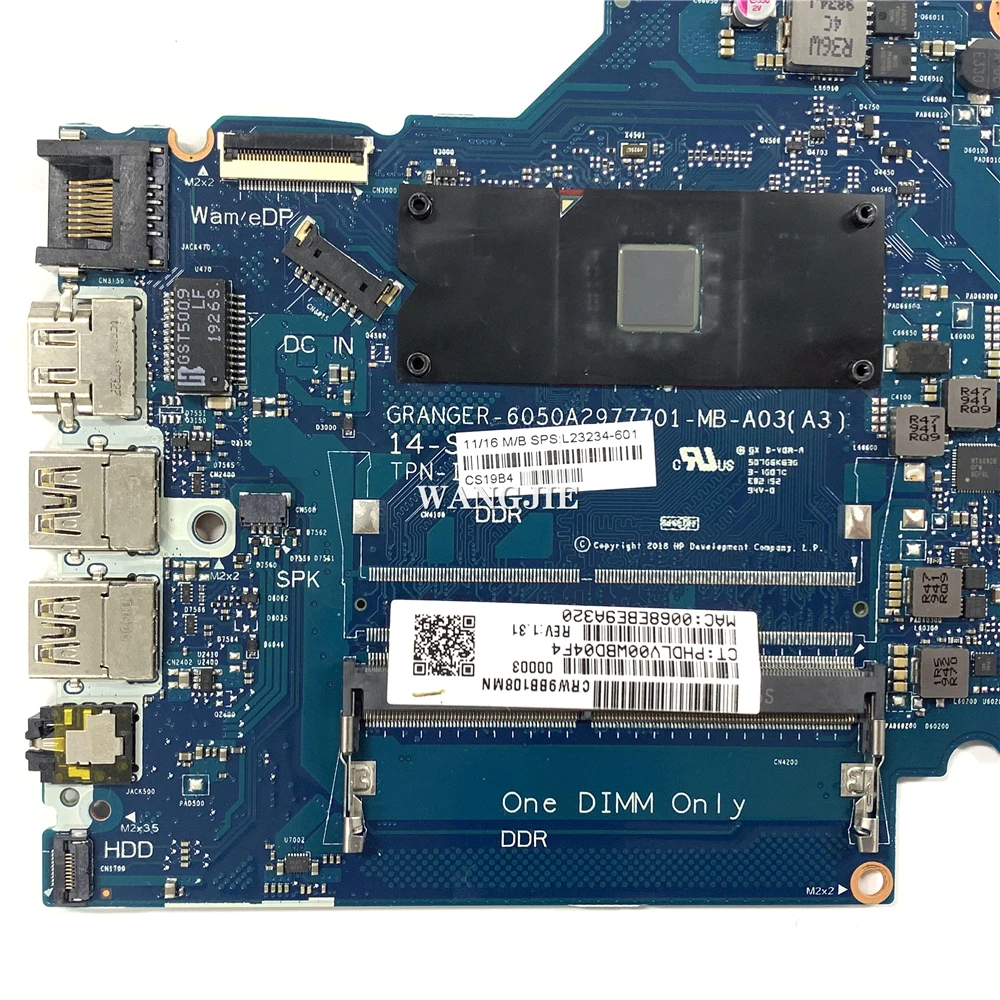 使用hp TPN-I131 14-CK 240 G7ラップトップmoederbord w/N4000 cpu L23234-001 L23234-601 6050A2977701-MB-A01 100% 作業