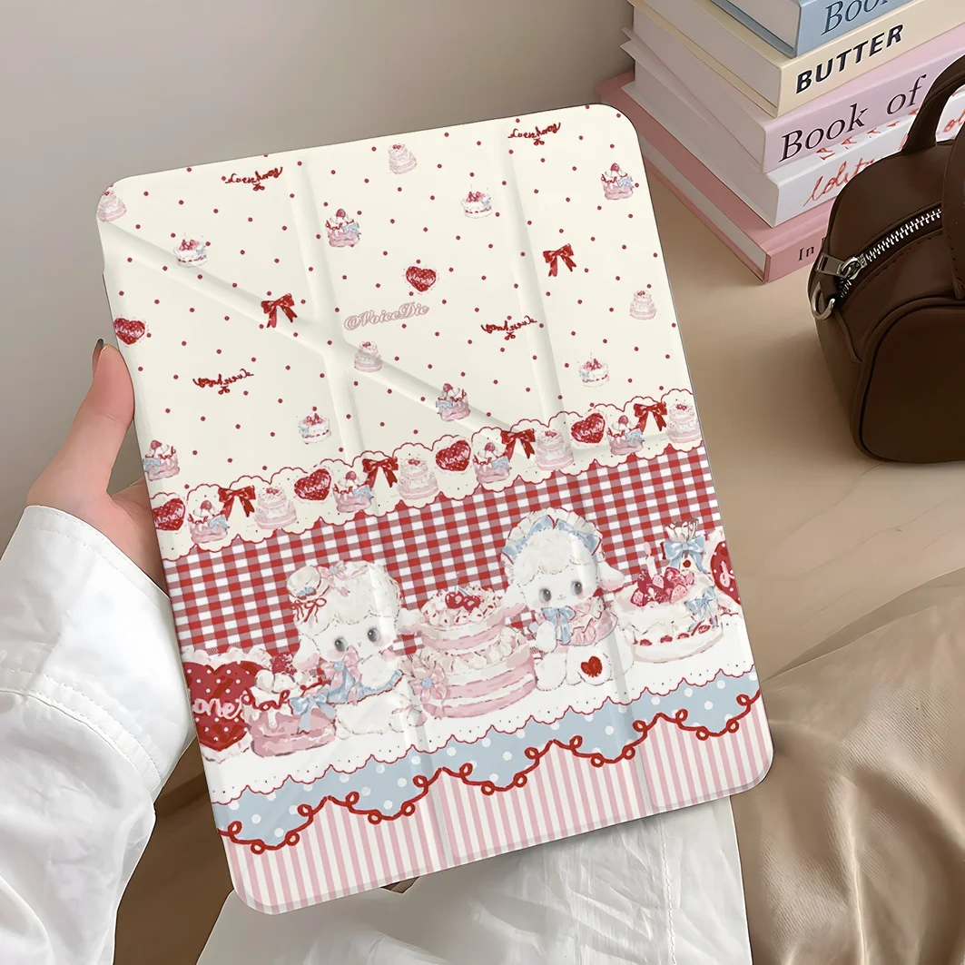 Kawaii Cartoon Sheep New Tablet Case For iPad Pro 11 12.9in 13 M4 M5 Case 9.7 10.2 5/6th 7/8/9 10 11th Mini Air 3 4 5 6 7 Cover