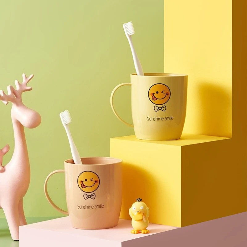 

Чашка для зубной щетки с принтом подсолнечника, смайлик, детская чашка для полоскания рта, студенческое общежитие, пара, органайзер для ванной комнаты, чашка для чистки рта