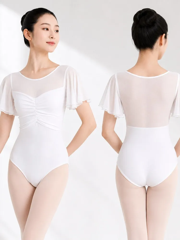 Women Sexy Mesh Bodysuit Jumpsuit Top Ballet Leotard Adult Swimsuit for Dancing Women Ballerina Classic Costume Leotards