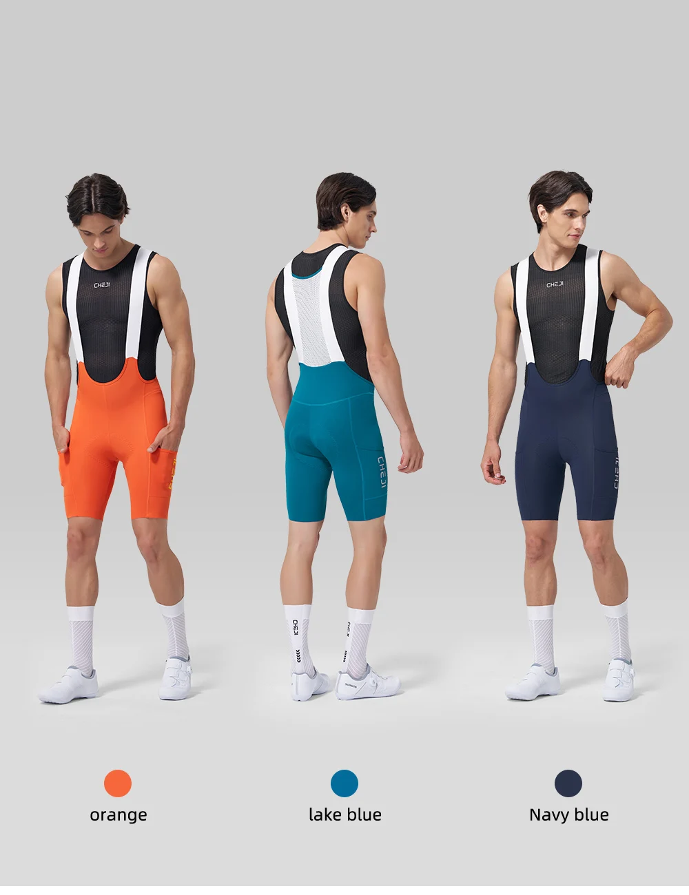 Cheji Herren-Radlerhose mit Trägern – Detail 6