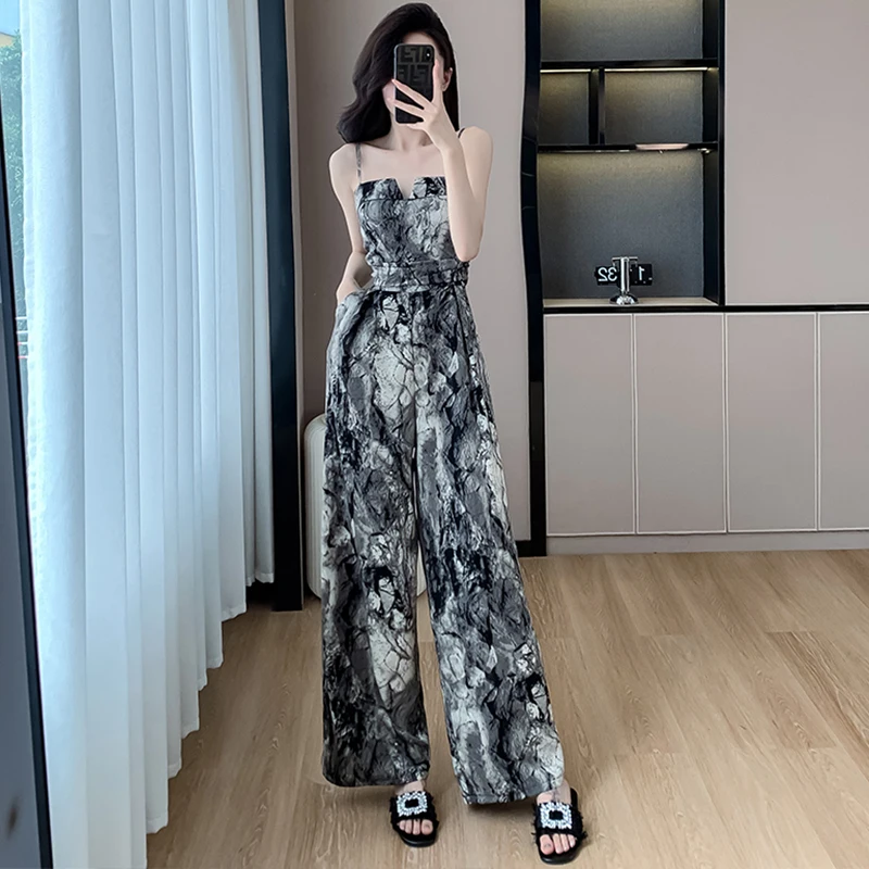 

Chic Korean Jumpsuit Women Summer High Waist Sleeveless Jumpsuits Combinaison Femme Office Lady Elegant Overalls