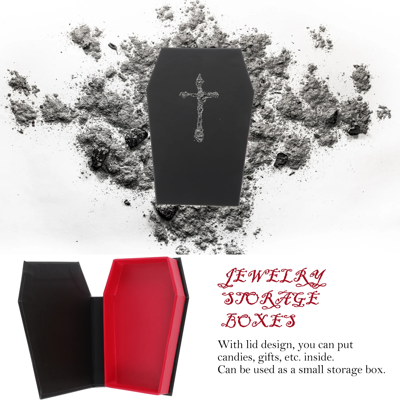 

2 шт., коробка для конфет, прочные портативные коробки для хранения гроба для Хэллоуина, подарочная упаковка, многоразовое украшение для гроба на Хэллоуин