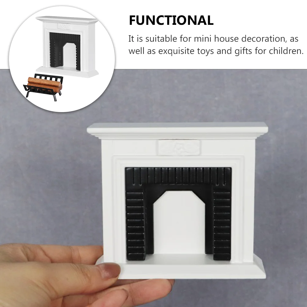 Modelo de muebles Mini miniatura decoración casa de muñecas juguetes para niños chico 1:12 adorno para el hogar chimenea leña Simple