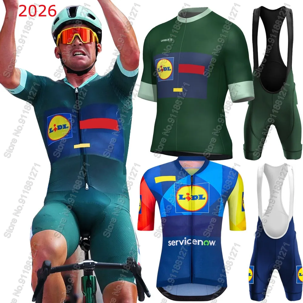 

Велосипедная форма Green Lidl 2026: Комплект для команды Испания (футболка с коротким рукавом, шорты на лямках) для шоссейных и горных велосипедов. Одежда для велоспорта.