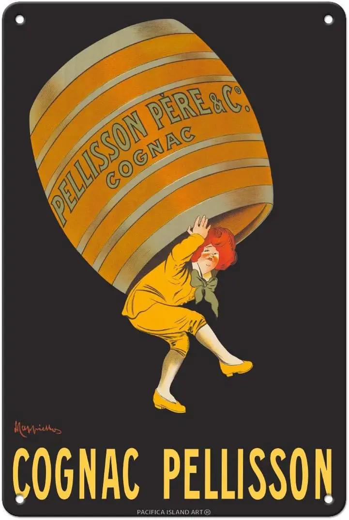 Pacifica Island Art Cognac Pellisson - Pellisson Cognac Père et Fils Co. - Vintage Advertising Poster by Leonetto Cappiello sign