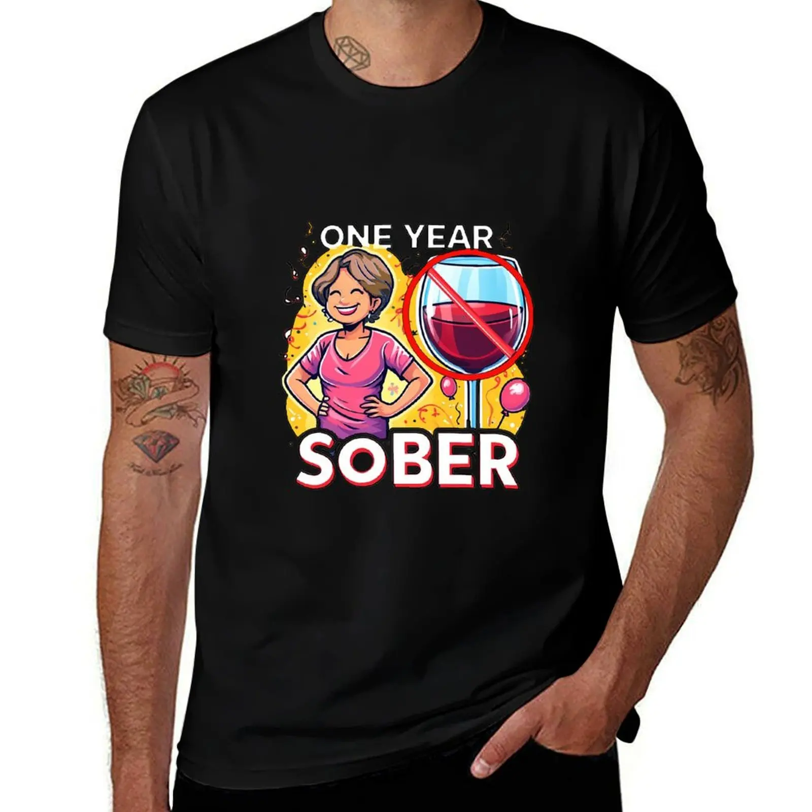 

One Year Sober T-Shirt Work Outdoor Short Sleeve Tee