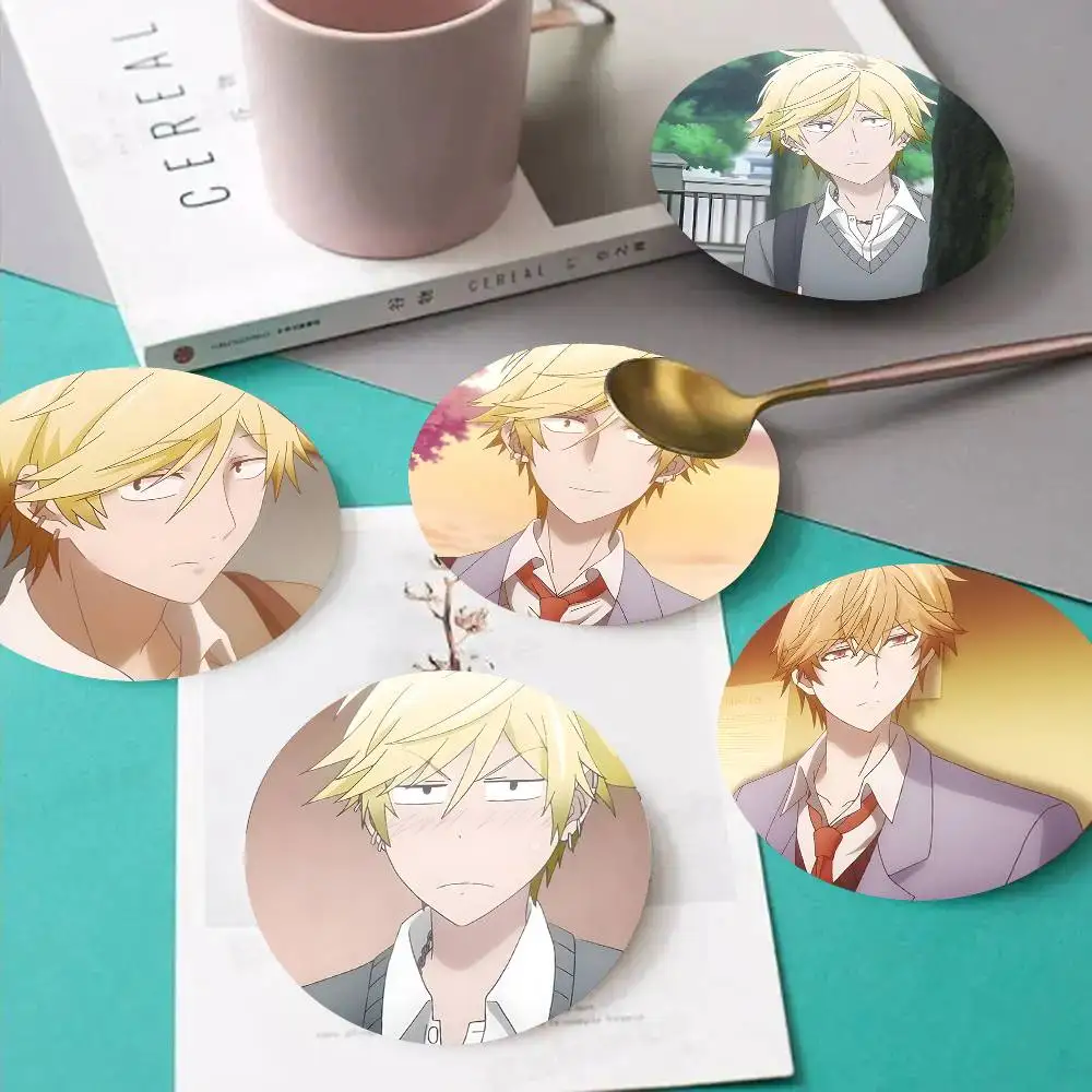 1pc Masahiro Setagawa Anime Characters Wooden Coaster Colour Printing Cup Mat Home Desk Decoration Gifts