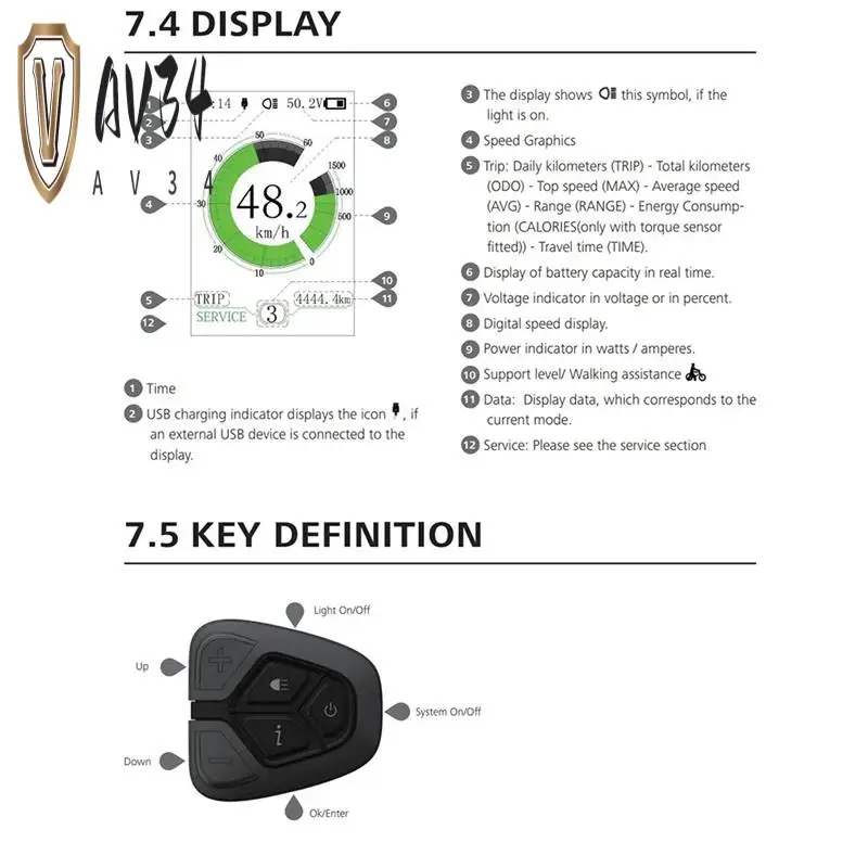 

AV34-For Bafang DPC18 CAN Canbus Display For Bafang M500 M600 M510 M820 Mid Drive CAN Protocol Motor With Plug