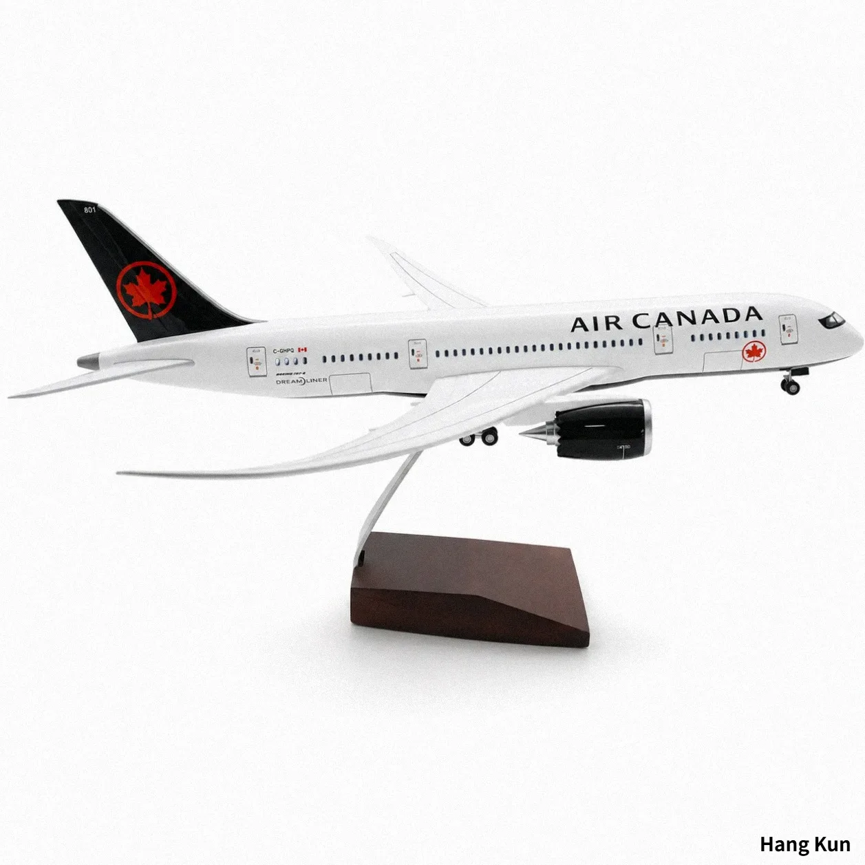1:130 Scale Jet Aircraft Model B787 Canada Airlines Jet 47cm Die-Cast Resin Model with Base and Landing Gear for Collecting