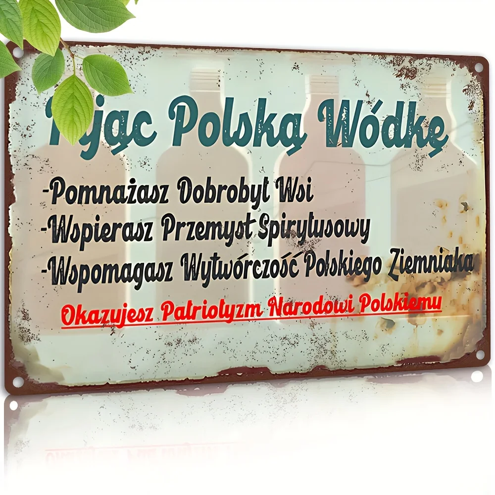 Vintage Metal Sign, Polish Vodka Patriotism  Sign, 
