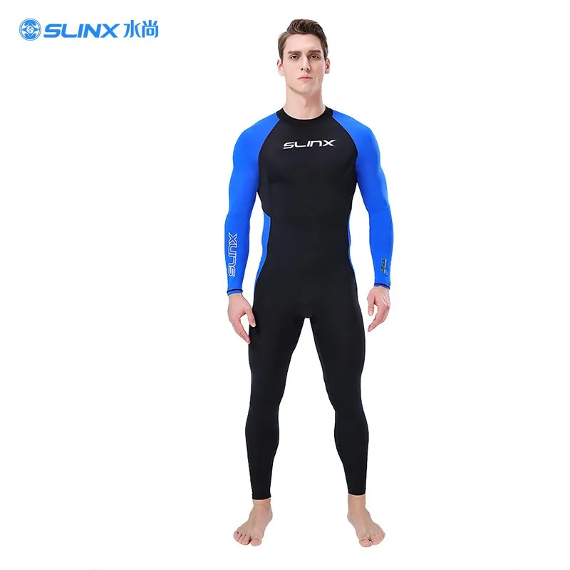 SLINX Thin Lycra Wetsuit Men Long sleeve Back zipper Full Body Skin Diving Suit Surfing Rash Guards Snorkeling Jellyfish Shirt