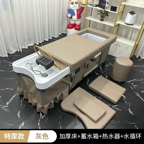 

Beauty Salon Does Not Need to Connect to the Downcomer Water Storage Shampoo Chair Comes with Water Heater Head Treatment