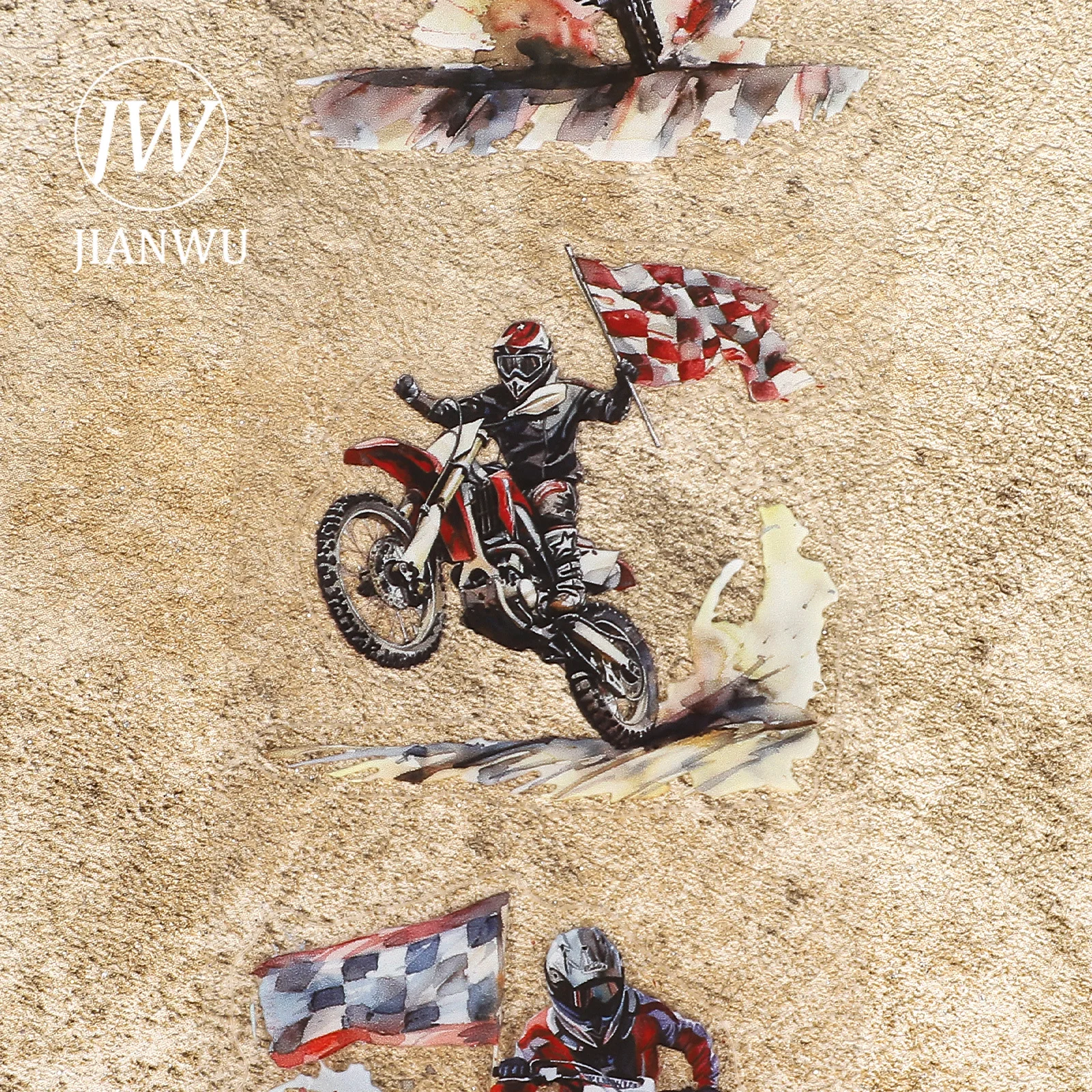 JIANWU 60 مللي متر * 200 سنتيمتر خمر موتوكروس شخصية المشهد المواد الكولاج PET الشريط الإبداعية مجلة بها بنفسك مجلة القرطاسية #5