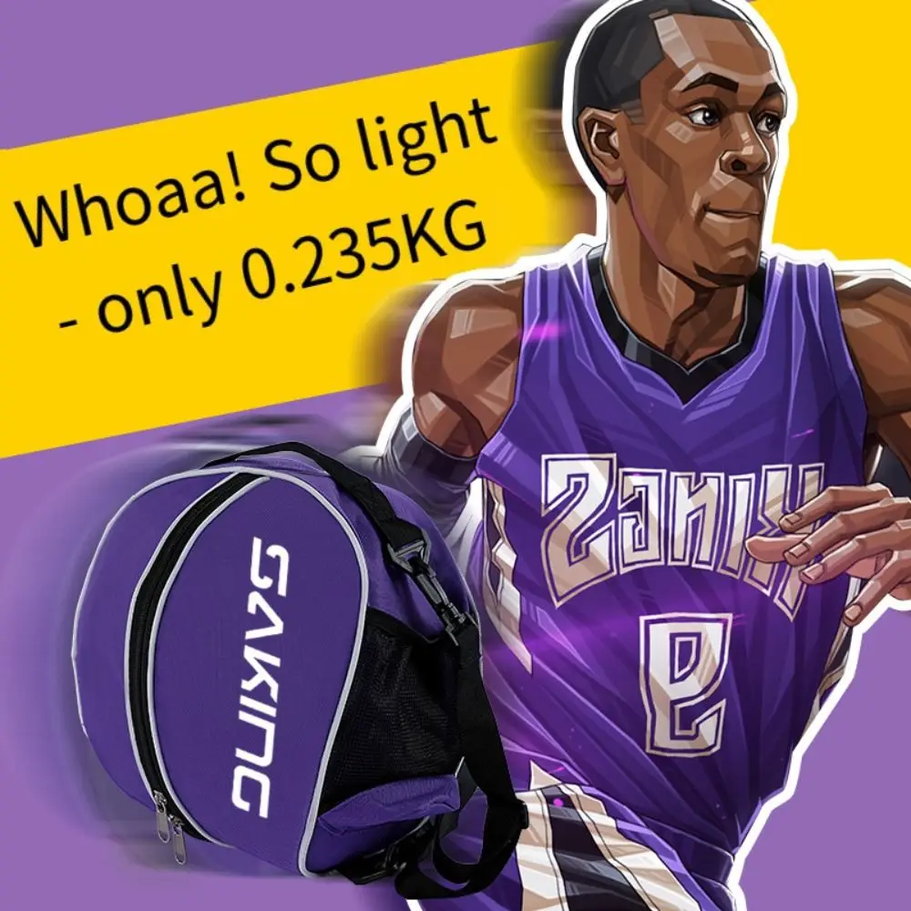 Round Basketball Storage Backpack Elastic Detachable Straps Sport Shoulder Bags with Side Pockets Multifunctional