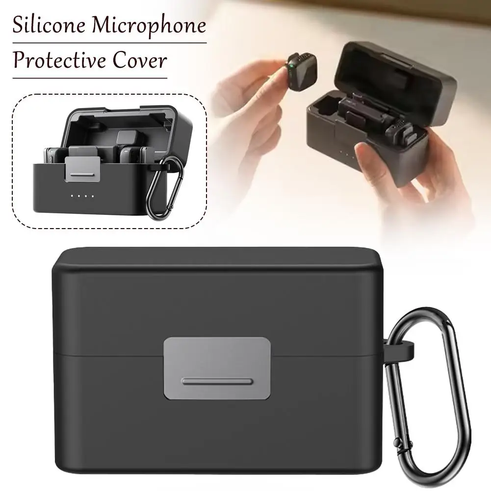 For Dji Mic Mini Silicone Protective Cover With Anti-lost Anti-fall Box Microphone Shock-absorbing Buckle Charging K3z5