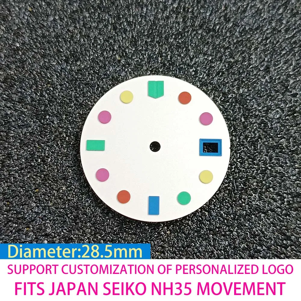 NH35 dial white rainbow nail is suitable for SKX007/Turtle MM men's diving watch MOD is suitable for NH35 automatic core NH35 wa