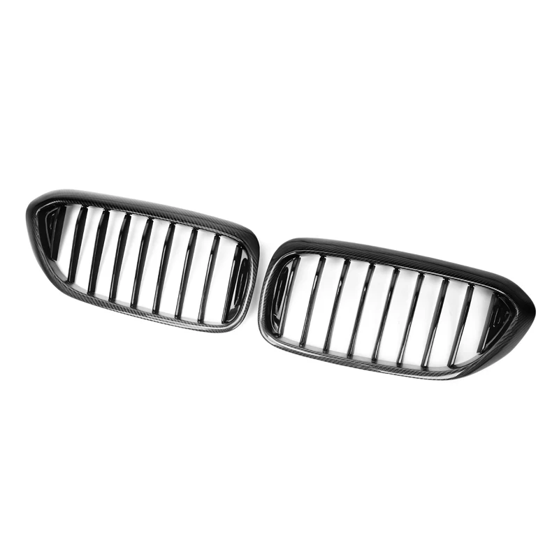 Car Front Hood Carbon Fiber Grille For  5 Series G30 G38 2018-2020 M5 F90 Single slat Front Bumper Kidney Rear Grill