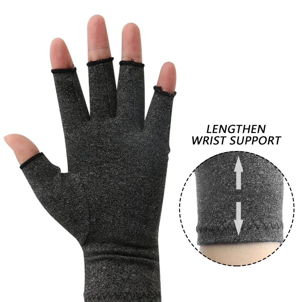 Compression Arthritis Gloves Wrist Support Therapy Wristband Half Finger Compression Gloves Joint Pain Relief Cycling Gloves