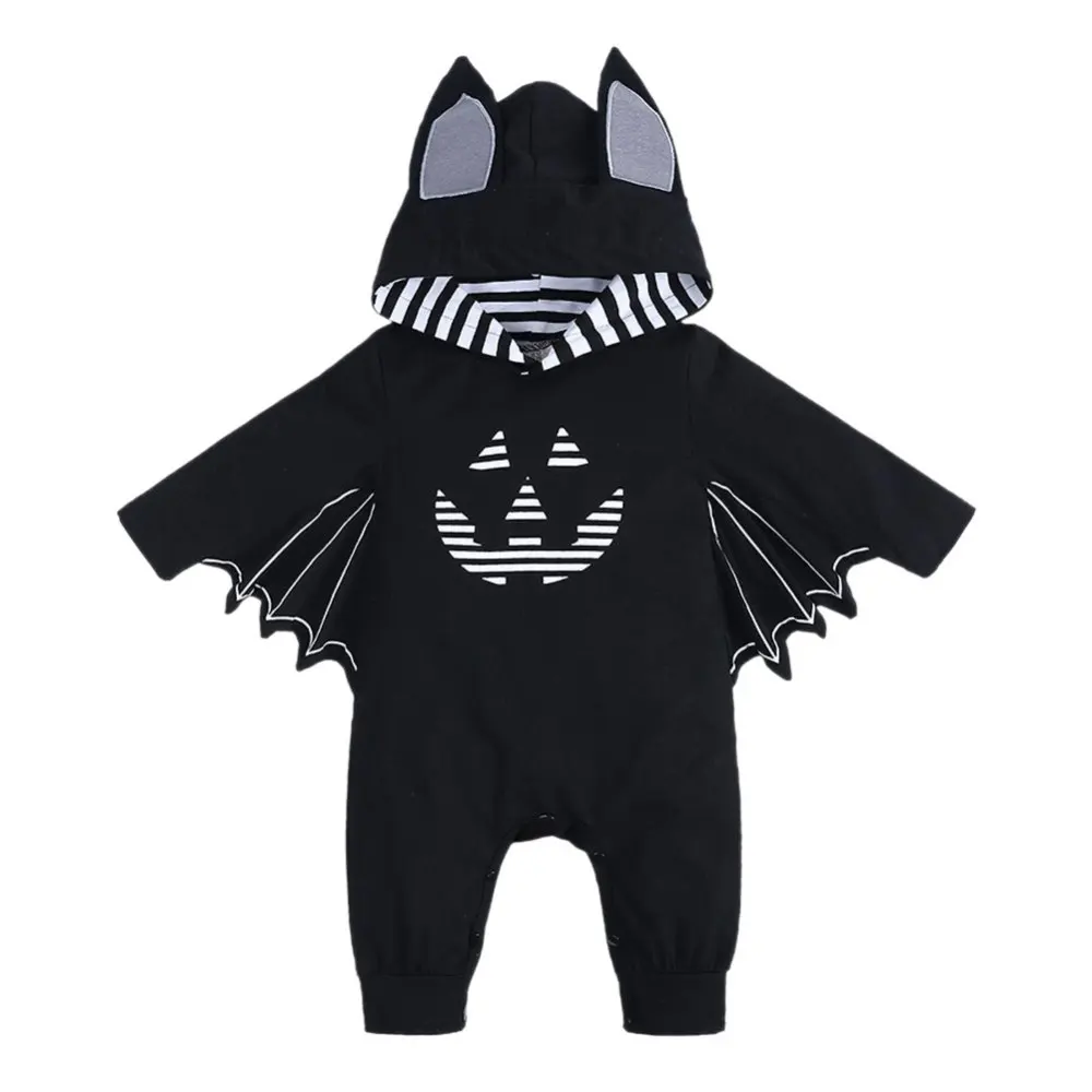 Baywell Autumn My First Halloween Suit Newborn Baby Boy Cosplay Costume Infant Pumpkin Bat Hoodie Bodysuit 0-18 Months