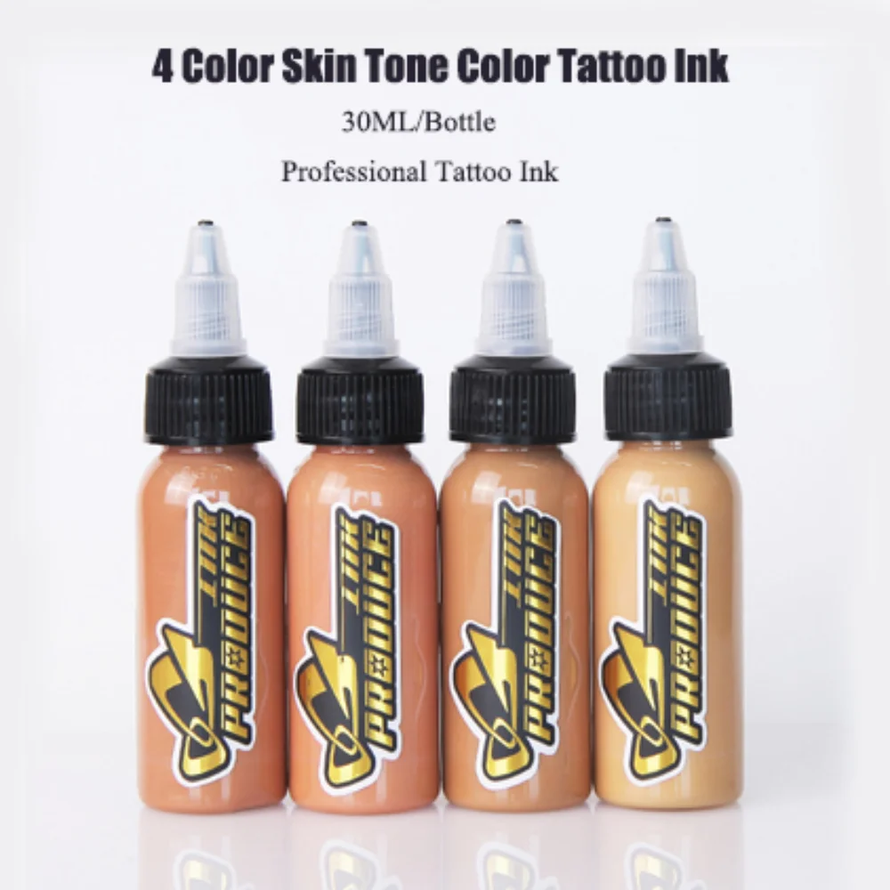 

30ML Professional Tattoo Skin Covering Ink 4 Color Natural Body Art Permanent Makeup Easy Coloring Pigment For Tattoo Artist