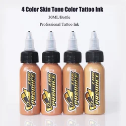 Tinta profesional para cubrir la piel del tatuaje, 4 colores, arte corporal Natural, maquillaje permanente, pigmento colorante fácil para Artista de tatuaje, 30ML