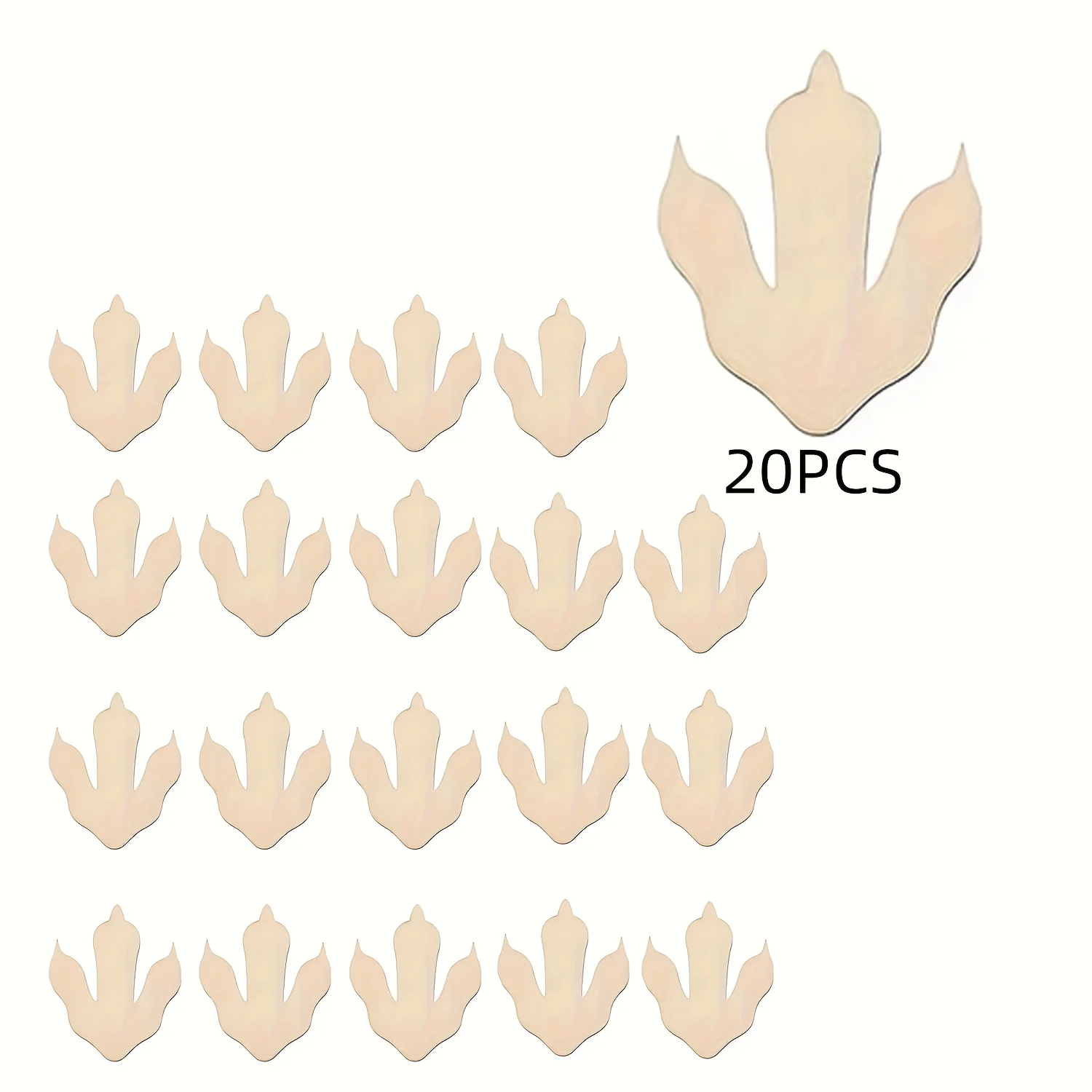 

10/20 Pieces Wooden Dinosaur Footprints, 3.5x3.5 Inch - 3mm Thick DIY Craft Cut Paper for Painting and Home Decoration, Wooden P