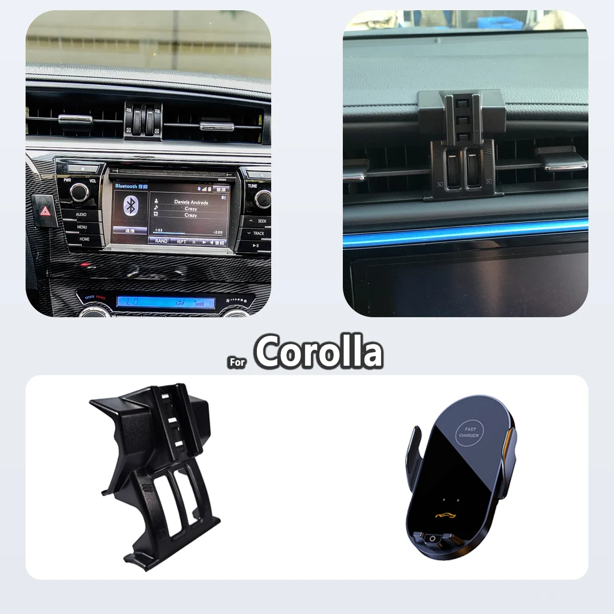 Special Phone Holder For Toyota Corolla MK11 2017 2018 Magnetic Car Phone Mount Smart Sensing Invisible Base Accessories
