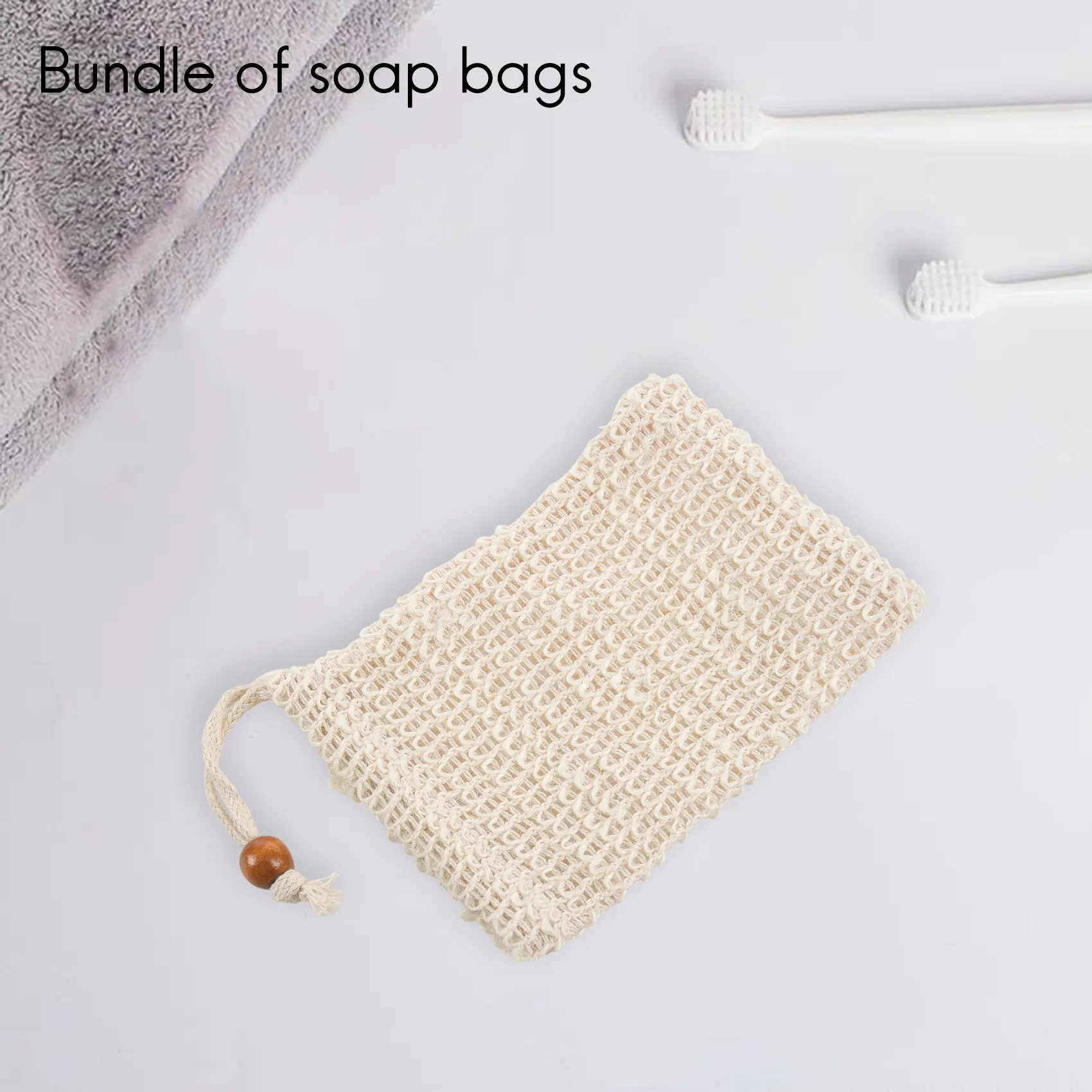 ABQR 5 Pack Exfoliating Soap Bag Natural Soap Saver